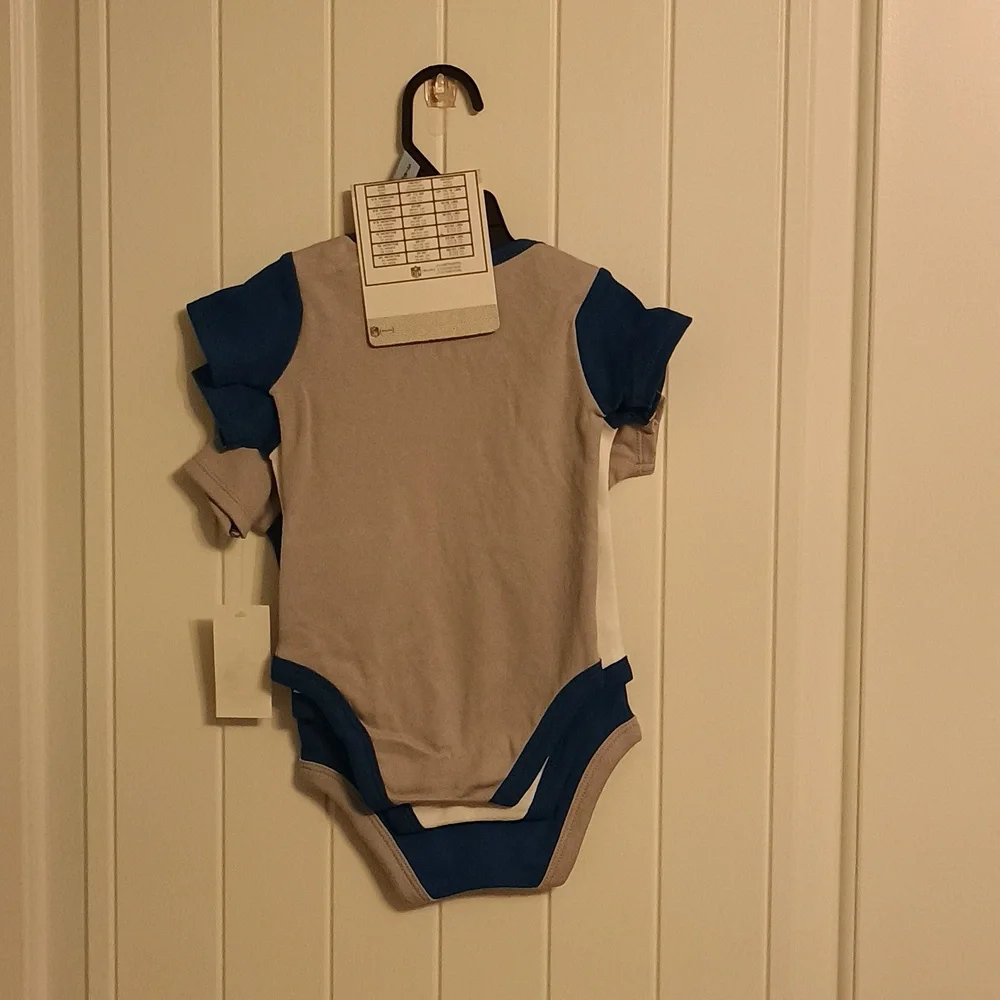 NWT 3-6 Month Detroit Lions Baby Bodysuit 3 Piece Set